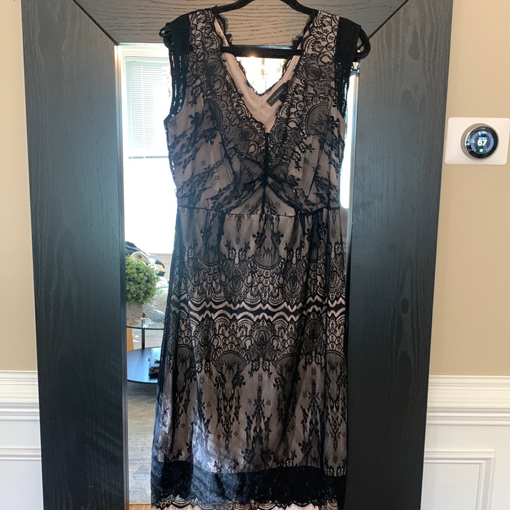 Black MIDI Length Lace Dress